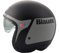 Casco Jet Blauer Pilot 06 Go Grafica Bianco Nero Titanio Opaco L