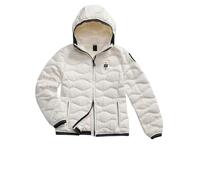 PIUMINO CON CAPPUCCIO AD ONDE CAMELIA DONNA Blauer Bianco
