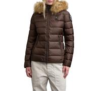 Blauer piumino donna Arcadia con cappuccio marrone
