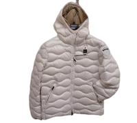 Blauer Piumino Invernale con Cappuccio Design Trapuntato Ondulato,Modello ad onde Bryant Bianco unisex ragazzo (IT, Età, 16 anni, Regular, Bianco)