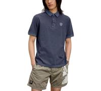 Blauer polo Devitt manica corta in cotone blu L