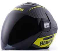Blauer Real HT Graphic B Casco Jet, nero opaco/giallo, Taglia XS (52/54)