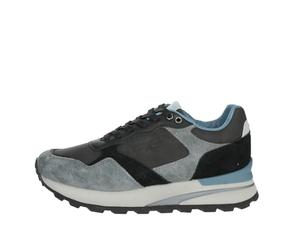 Blauer Sneakers Comoda in Pelle E Suede Grigio