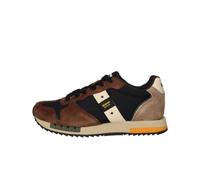 Blauer Sneakers Uomo Marrone E Blu Notte F4QUEENS01/WAX Fondo Gomma Light Rialzo Interno 2,5CM