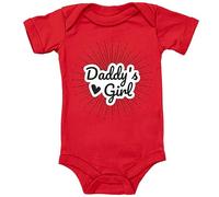 Blauer-Storch Body per bambini in diversi colori Daddy's Girls, Papas Girls, Bambina, regalo di nascita per compleanno per papà, piccola principessa, a maniche corte, cotone biologico, Colore: rosso,