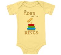 Blauer-Storch Body per bambini in diversi colori Lord Of The Rings Signore degli Anelli con scritta per nascita o compleanno per bambini a maniche corte cotone biologico, giallo., 0-3 Mesi