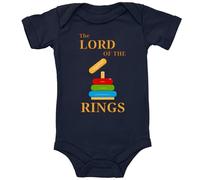 Blauer-Storch Body per bambini in diversi colori Lord Of The Rings Signore degli Anelli con scritta per nascita o compleanno per bambini a maniche corte cotone biologico, Blu scuro, 3-6 Mesi