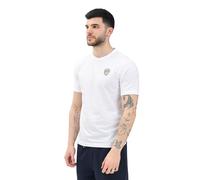 Blauer T-Shirt a Manica Corta Bianca da Uomo con Scudo 3D gommato M