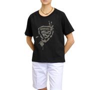 Blauer T-shirt Havey manica corta con logo borchiato nero M