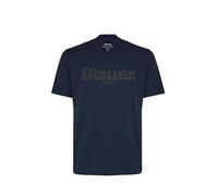 Blauer T-Shirt in Tono Bourne (IT, Testo, XXL, Regular, Regular, Blu)