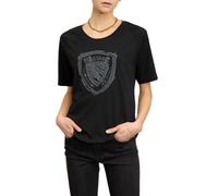Blauer T-shirt maniche corte Crystal con logo gioiello nero M