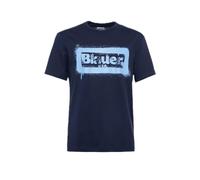 Blauer T-Shirt Stampa Graffiti