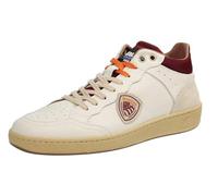 Blauer U.S.A. MURRAY10, Sneakers Mid, Scarpe Alte Moda Fashion Pelle Unisex (White Red Orange, Sistema Taglie Calzature EU, Adulto, Numero, Media, 40)