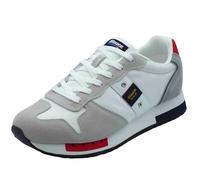 Blauer USA S5Queens01 White Red Navy Sneakers Sportive per Uomo in Nabuk e Tessuto (Taglia 45)