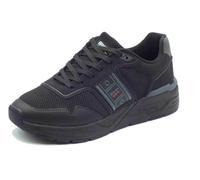 Blauer USA S5Ray05 Black Sneakers Sportive per Uomo in Nabuk e Tessuto Nero
