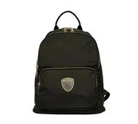Blauer Zaino donna S6FREYA01 Nero Backpack tessuto nylon doppia zip logo strass Marrone Dark Brown (Nero)