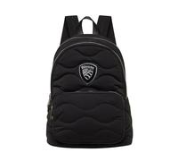 Blauer Zaino Wave04 Effetto Onda Unisex Nero Patch Logo Scudo Chiusura Zip Tasca Esterna Chiusura Lampo