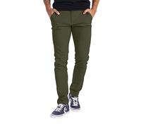 BlauerHafen Pantaloni chino da uomo, in cotone, casual, per il tempo libero, da lavoro, stretch, per l'outdoor, pantaloni essenziali da uomo, leggeri, in tessuto stretch, in stile sportivo, verde