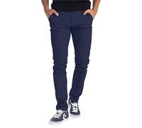 BlauerHafen Pantaloni chino da uomo, in tessuto elasticizzato, slim fit, casual, blu navy, 34W x 34L