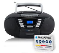 Blaupunkt B 120 BK - Lettore CD portatile con Bluetooth, registratore a cassette, funzione audiolibro, con USB, piccolo, Aux In, radio PLL FM, con lettore CD, colore: Nero