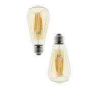 Blaupunkt Lampadina LED E27 Filamento Vintage - Bulbo ST64 - Decorativo - Retro - 8W - Sostituzione di 60W - Bianco Caldo 2300K - Luce a Risparmio Energetico - Lampada - Pacco da 2