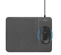 BLAUPUNKT MP1740-133 - Set di mouse wireless e tappetino per mouse con caricatore a induzione, colore: Nero