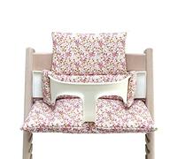 Blausberg Baby - Cuscino Set compatibile con seggiolone Tripp Trapp Stokke - fatto in Germania, materiali certificati OEKO-TEX - Prato di fiori rosa