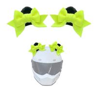 Blausky 1 paio di graziose orecchie da casco da moto, decorazione per casco da moto, fiocco tridimensionale, orecchie di gatto con chiusura in velcro, decorazione per casco rimovibile, colore giallo