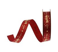 Blausky 1 rotolo da 1,5 cm x 10 yards Happy Birthday to You, nastro di tessuto per regali, nastro decorativo di raso per fai da te, per fiori, compleanni, feste, festival, rosso