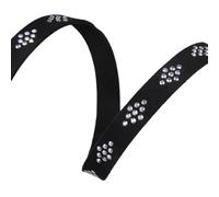Blausky 10 mm x 1 m, cinturino in pelle piatto, con borchie in pelle, per il fai da te, per gioielli fai da te, collane e collane per animali domestici, cerchio L, argento