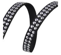 Blausky 10 mm x 1 m, cinturino in pelle piatto, con borchie in pelle, per il fai da te, per gioielli fai da te, collane e collane per animali domestici, cerchio o argento