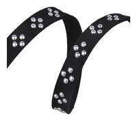 Blausky 10 mm x 1 m, cinturino in pelle piatto, con borchie in pelle, per il fai da te, per gioielli fai da te, collane e collane per animali domestici, cerchio, argento