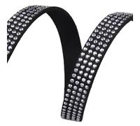 Blausky 10 mm x 1 m, cinturino in pelle piatto, con borchie in pelle, per il fai da te, per gioielli fai da te, collane e collane per animali domestici, cerchio P argento