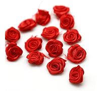 Blausky 100 Pezzi di Roselline di Raso, 1,5 cm, Rose Decorative Mini in Stoffo per Cucito, Applique di Roselline di Raso, Piccoli Capi di Rose Artificiali, Rose Artificiali per Fai Da Te, Ghirlanda