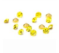 Blausky 1440 pezzi temperamatite posteriore cabochon diamante, pietre glitterate, vetro sfaccettato, piccole perle di pietra allentate per anello nail art, artigianato, orecchini fai da te, giallo, 2