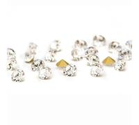 Blausky 1440 pezzi temperamatite posteriore cabochon diamante, strass sfaccettati, piccole perle di pietra per anello nail art, artigianato, orecchini fai da te, colore bianco, 4 mm