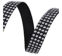 Blausky 15 mm x 1 m, cinturino in pelle piatto, con borchie in pelle, per il fai da te, per gioielli fai da te, collane e collane per animali domestici, cerchio T argento