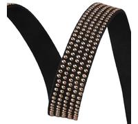 Blausky 15 mm x 1 m, cinturino in pelle piatto, con borchie in pelle, per il fai da te, per gioielli fai da te, collane e collane per animali domestici, cerchio S oro