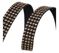 Blausky 15 mm x 1 m, cinturino in pelle piatto, con borchie in pelle, per il fai da te, per gioielli fai da te, collane e collane per animali domestici, cerchio T oro