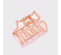 Blausky 2 Stück Haarklammer Metall für Dünnes Dickes Haar,Haarspangen Damen Rutschfest Claw Clips Klein Haarclip Spangen Haarklemmen Haarstyling-Zubehör für Alltag Party,Katze Roségold
