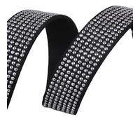 Blausky 20 mm x 1 m, cinturino in pelle piatta, con borchie in pelle, per il fai da te, per gioielli fai da te, collane, collane e animali domestici, cerchio U argento