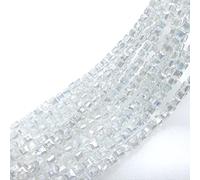 Blausky 3 mm x 98 pezzi, perline quadrate di cristallo, perline da infilare, perline sfaccettate per bracciali, collane, orecchini, gioielli fai da te, bianco A