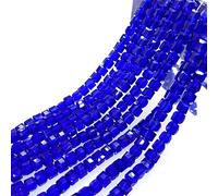 Blausky 3 mm x 98 pezzi, perline quadrate di cristallo, perline da infilare, perline sfaccettate per bracciali, collane, orecchini, gioielli fai da te, blu reale