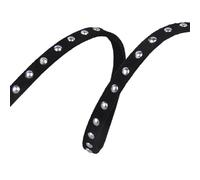 Blausky 5 mm x 1 m, cinturino in pelle piatto, cinturino in pelle con borchie in pelle, per fai da te, gioielli fai da te, collane e collane per animali domestici, cerchio B, argento