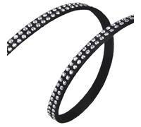 Blausky 5 mm x 1 m, cinturino in pelle piatto, con borchie in pelle, per il fai da te, per gioielli fai da te, collane e collane per animali domestici, cerchio C argento