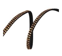 Blausky 5 mm x 1 m, cinturino in pelle piatto, con borchie in pelle, per il fai da te, per gioielli fai da te, collane e collane per animali domestici, cerchio C oro