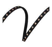Blausky 5 mm x 1 m, cinturino in pelle piatto, con borchie in pelle, per il fai da te, per gioielli fai da te, collane e collane per animali domestici, cerchio B oro
