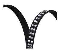 Blausky 8 mm x 1 m, cinturino in pelle piatto, cinturino in pelle con borchie in pelle, per fai da te, gioielli fai da te, collane e collane per animali domestici, cerchio E argento