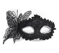 Blausky Maschera veneziana da donna, maschera a farfalla, sexy, in pizzo, in stile retrò, maschera per gli occhi, per donne, Halloween, carnevale, ballo, ballo, feste, colore nero