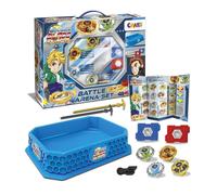 CRAZE Blade Set trottole Trottole da Combattimento a 4 Lame, Trottola con Lanciatore 4X lanciatori, 1x Stadio Arena Trottole Bambini Giocattoli per Ragazzi e Ragazze 32800